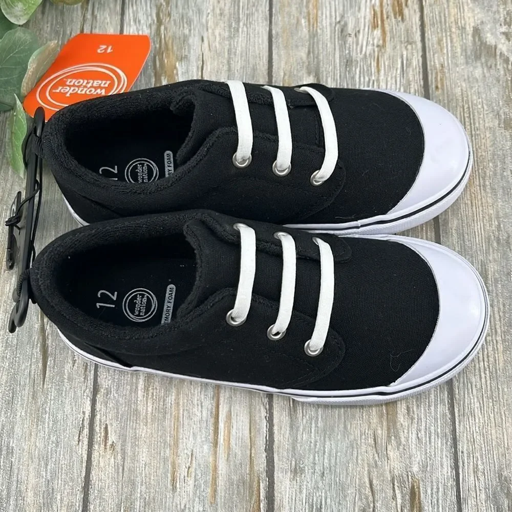 Toddler Elastic Lace-Up Sneakers Shoes Size 12